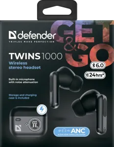 Defender - Безжични стерео слушалки Twins 1000