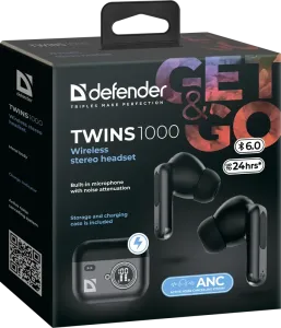 Defender - Безжични стерео слушалки Twins 1000