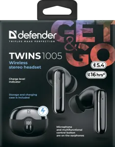 Defender - Безжични стерео слушалки Twins 1005