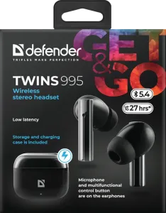 Defender - Безжични стерео слушалки Twins 995