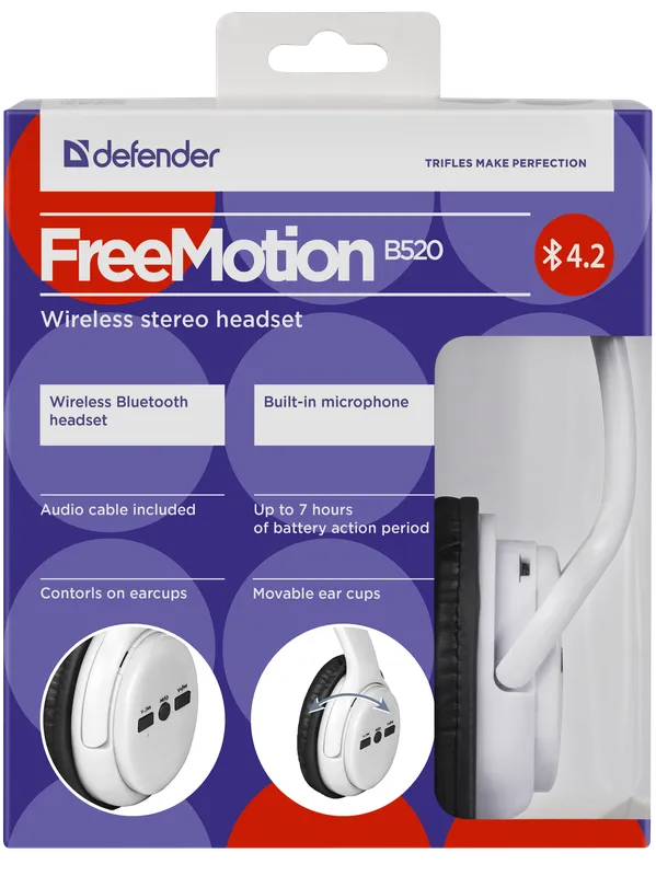 Defender - Безжични стерео слушалки FreeMotion B520