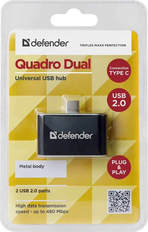 Defender - Универсален USB хъб Quadro Dual