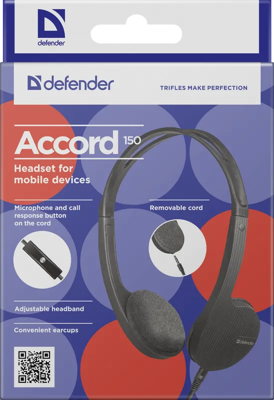 Defender - Слушалки с микрофон за смартфони Accord 150