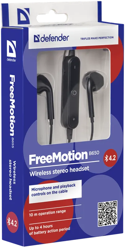 Defender - Безжични стерео слушалки FreeMotion B650