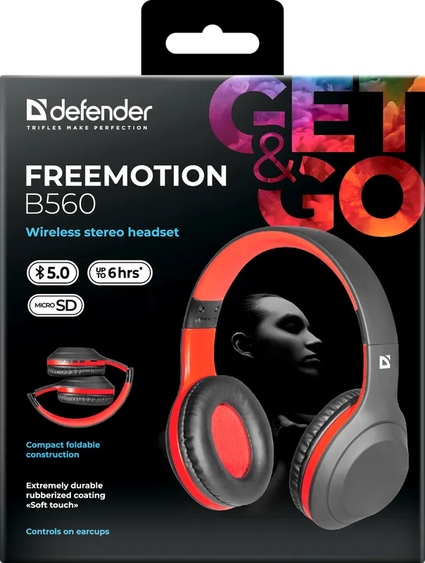 Defender - Безжични стерео слушалки FreeMotion B560